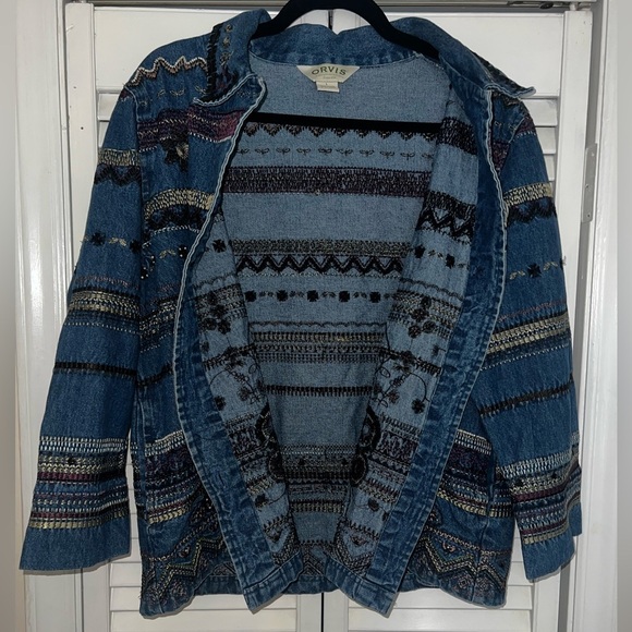 Vintage Orvis Embroidered Jean Jacket - Picture 2 of 16